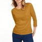 Maison Jules Women's 3/4 Sleeve Solid T-Shirt Orange Size XXL