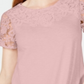 Charter Club Women's Cotton Lace Embellished T-Shirt Pink Size Small