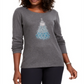 Karen Scott Women's Cotton Holiday Print T-Shirt Gray Size -Petite S