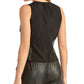 Rachel Roy Women's Bruna Faux Leather Top Black Size S