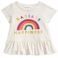 First Impressions Baby Girl's Happiness Print Peplum T-Shirt Gray Size 6-9 M