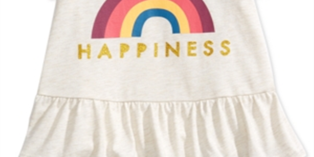First Impressions Baby Girl's Happiness Print Peplum T-Shirt Gray Size 6-9 M