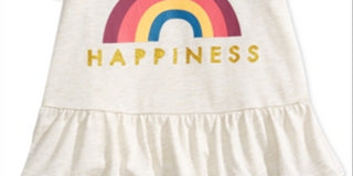 First Impressions Baby Girl's Happiness Print Peplum T-Shirt Gray Size 6-9 M