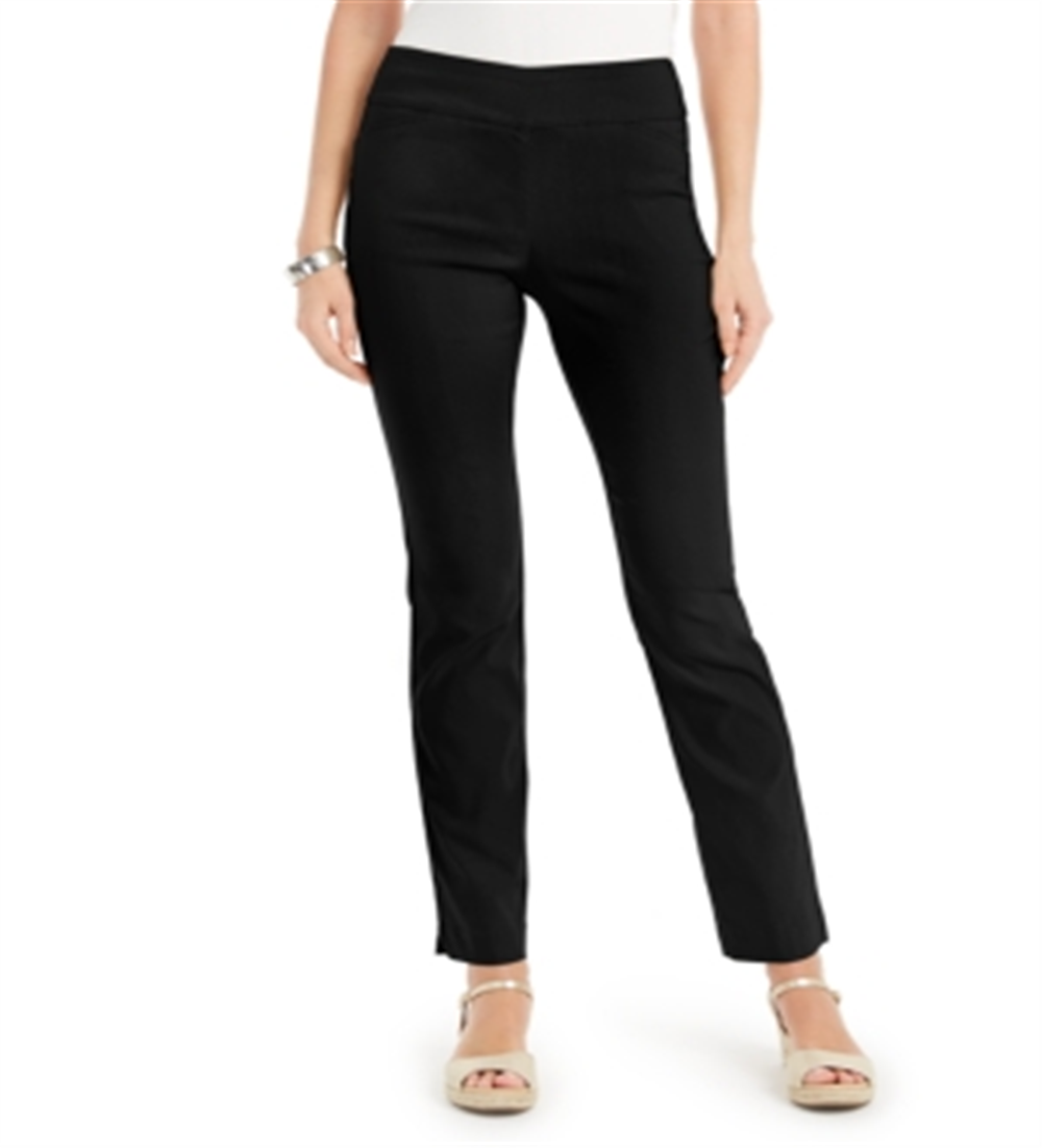 Charter Club Women's Cambridge Straight Leg Pants Black Size 4