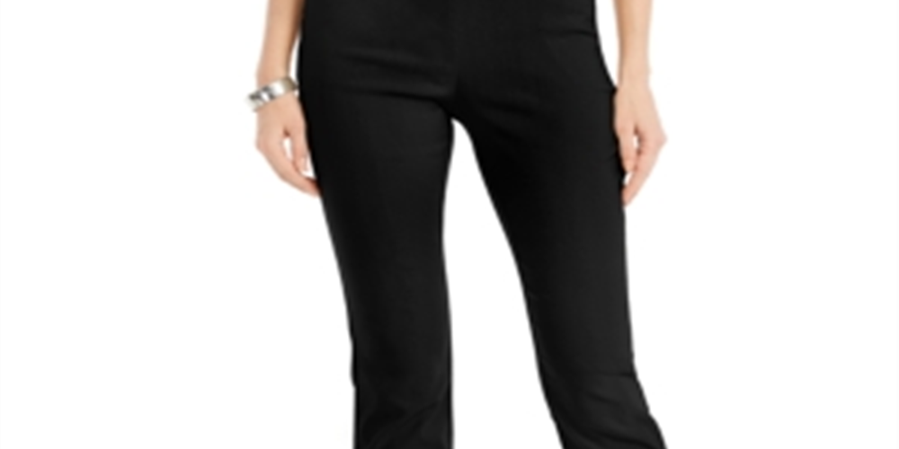 Charter Club Women's Cambridge Straight Leg Pants Black Size 4