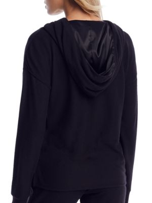 Felina Women's Cozy Hacci Lounge Hoodie Black Size X-Large