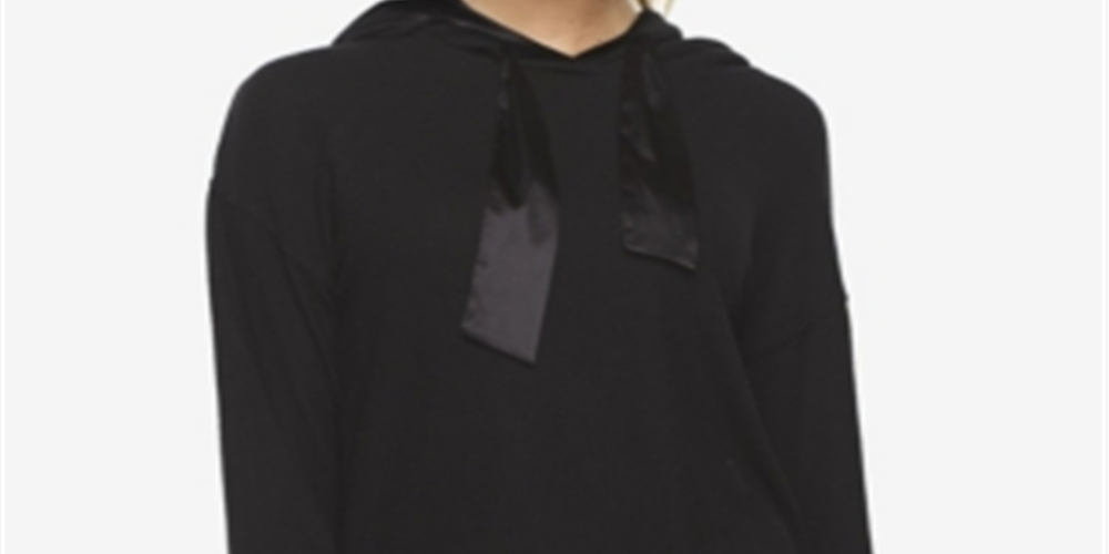 Felina Women's Cozy Hacci Lounge Hoodie Black Size X-Large