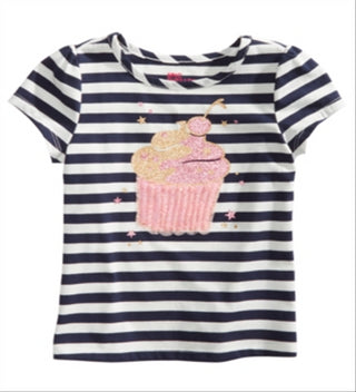 Epic Threads Toddler Girl's Striped Cupcake T-Shirt  White Size 2 T