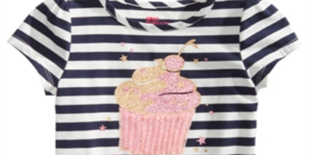Epic Threads Little Girl's ca Striped Cupke T-Shirt White Size 6