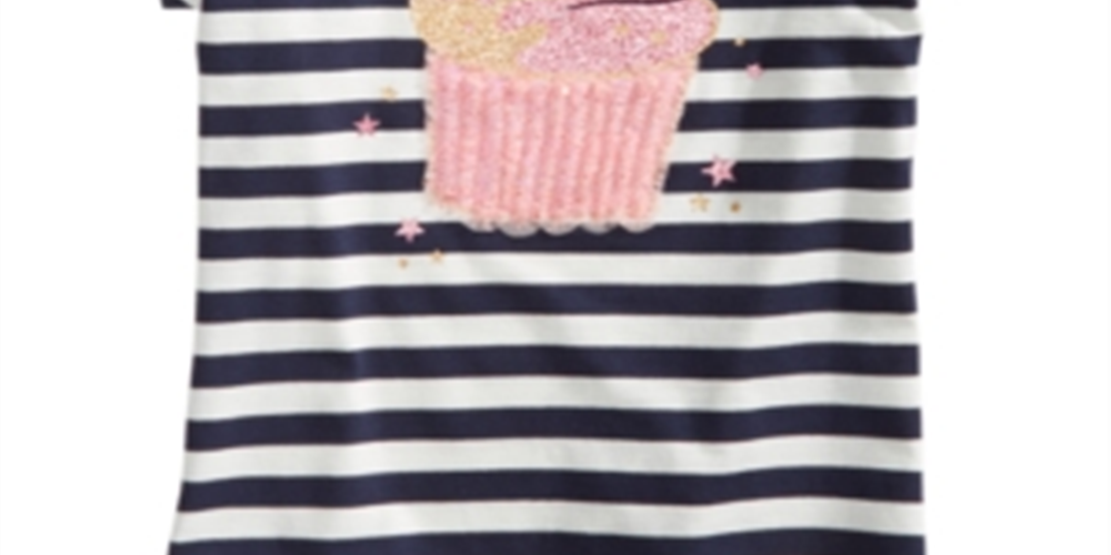 Epic Threads Little Girl's ca Striped Cupke T-Shirt White Size 6