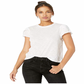 Free People Women's Short Sleeve Jewel Neck T-Shirt White Size Small