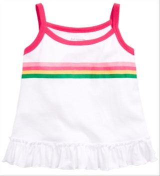 First Impressions Baby Girl's Striped Swing Top White Size 18 M