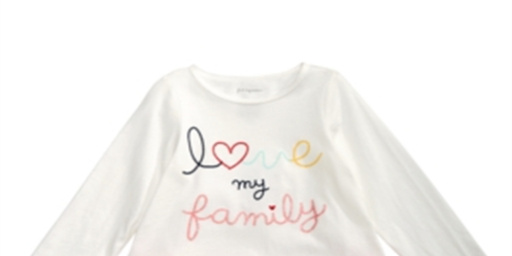 First Impressions Baby Girl's Family Print Cotton Peplum T-Shirt  White Size 24M