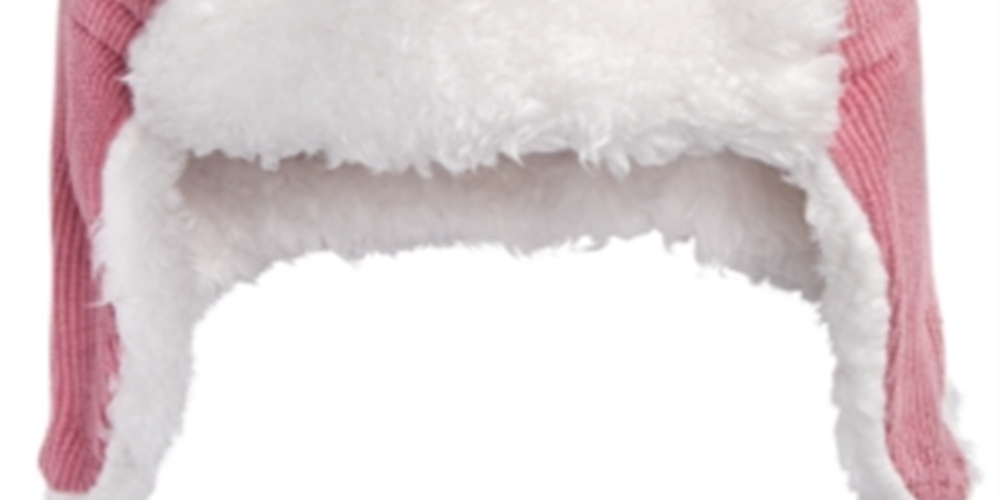 First Impressions Baby Boys & Girl's Faux Fur Trim Corduroy Hat Pink Size 6-12 M