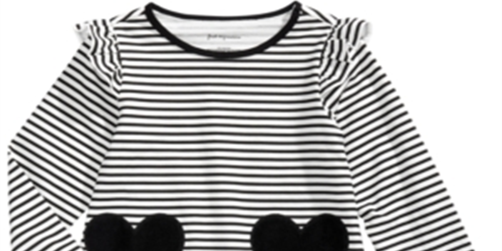 First Impressions Toddler Girl's Striped Hearts Cotton Tunic  Black Size 4 T