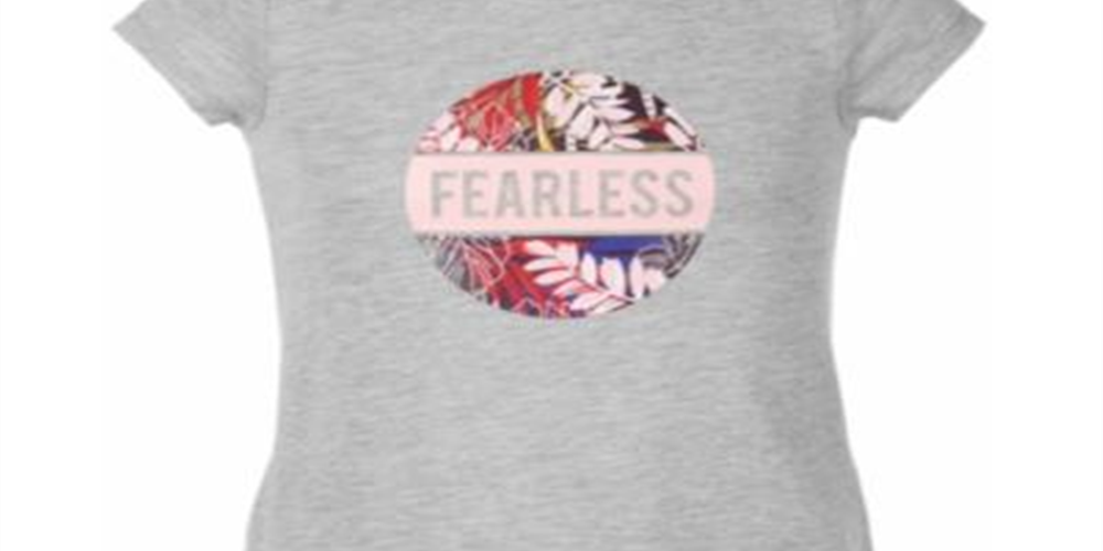 Ideology Little Girl's Keyhole Back T-Shirt  Gray Size 5