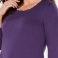 Karen Scott Women's Layered Look Solid & Plaid Top Purple Size L