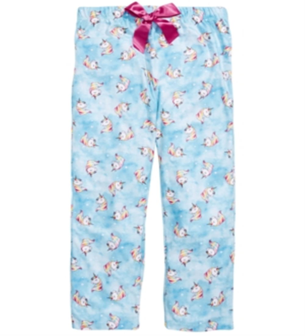 Max & Olivia Little & Big Girl's Unicorn Print Pajama Pants Blue Size M