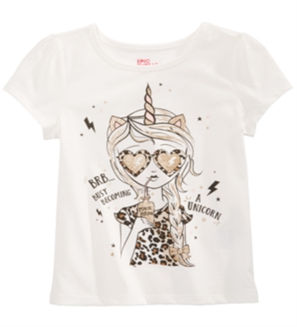 Epic Threads Toddler Girl's Becoming a Unicorn T-Shirt White Size3T