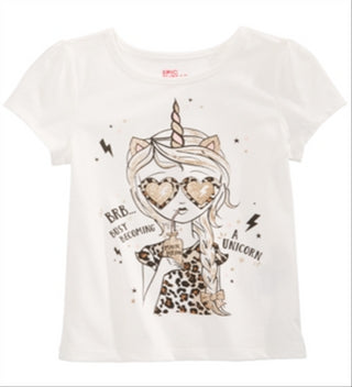 Epic Threads Toddler Girl's Becoming a Unicorn T-Shirt White Size3T