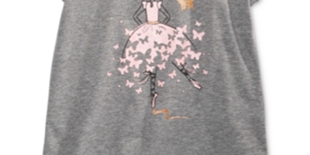 Epic Threads Toddler Girl's Ballerina T-Shirt Gray Size 3T/3