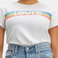 Levi's Women's Short Sleeve Crew Neck T-Shirt Top White Size Large