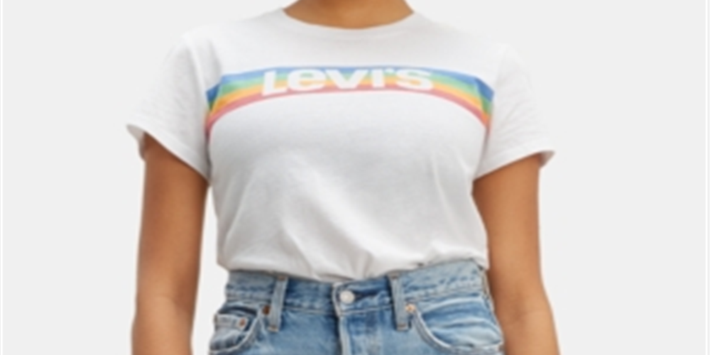 Levi's Women's Short Sleeve Crew Neck T-Shirt Top White Size Large