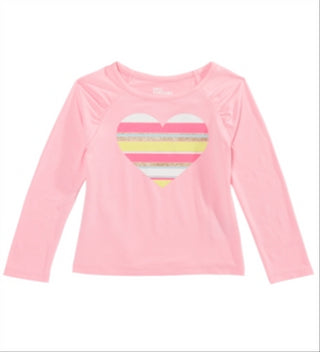 Epic Threads Toddler Girl's Striped Heart T-Shirt Pink Size -3T/3
