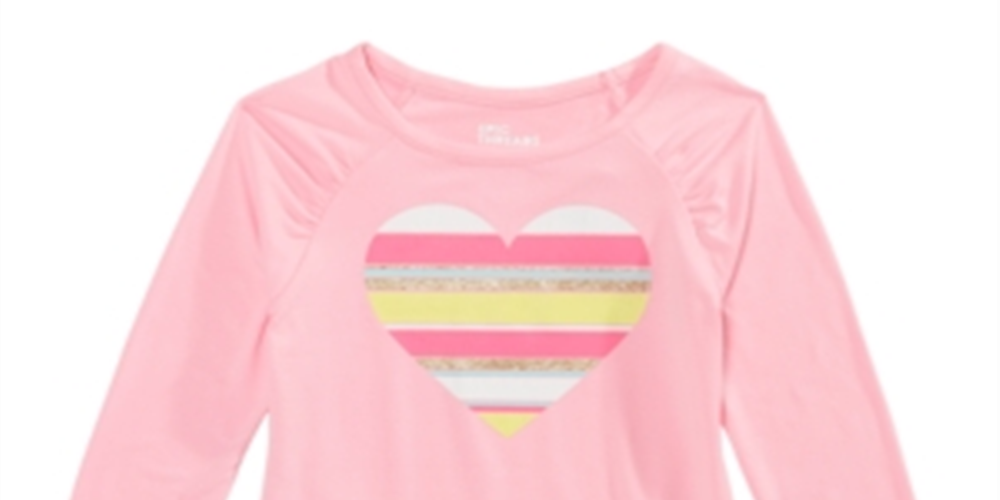 Epic Threads Toddler Girl's Striped Heart T-Shirt Pink Size -3T/3