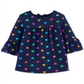 Carter's Toddler Girl's Cotton Bell Sleeve Heart Print Top Navy Size 4T