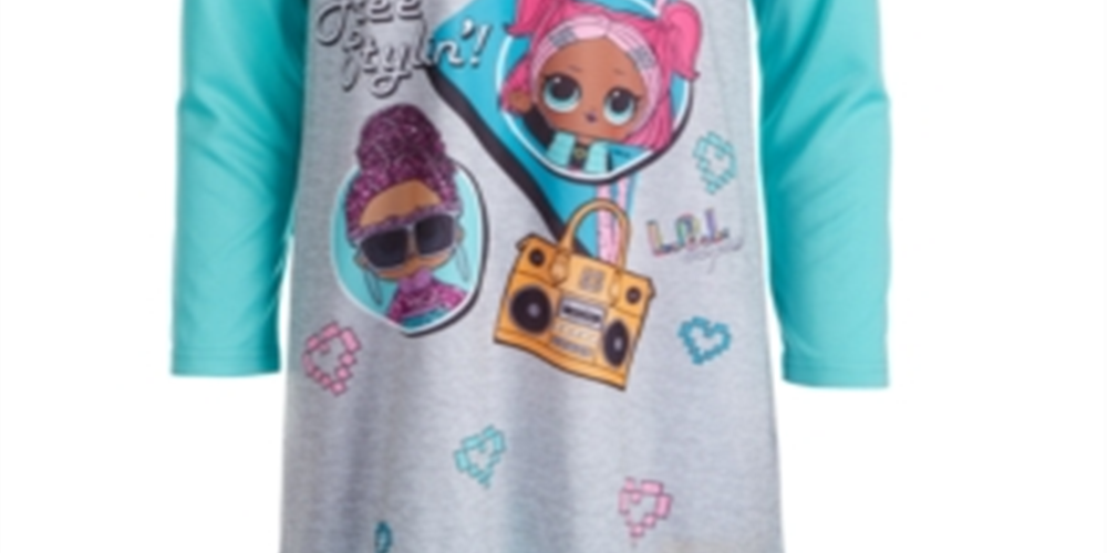 Ame Little & Big Girl's 2 Pc Lol Surprise Nightgown & Sleep Mask Set Blue Size 8