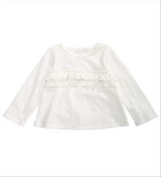 First Impressions Baby Girl's Cotton Ruffled T-Shirt  White Size 3-6M