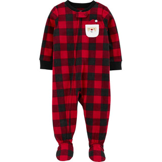 Carter's Kid's Print Buffalo Check Fleece Footie Red Size 5T