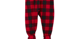 Carter's Kid's Print Buffalo Check Fleece Footie Red Size 5T