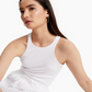 INC International Concepts Women's Cutaway Crewneck Top White Size Large