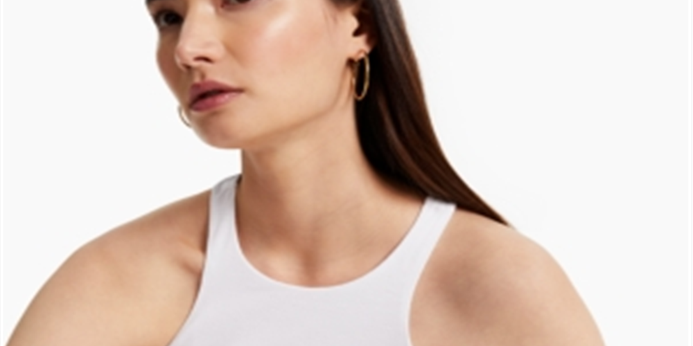 INC International Concepts Women's Cutaway Crewneck Top White Size Large