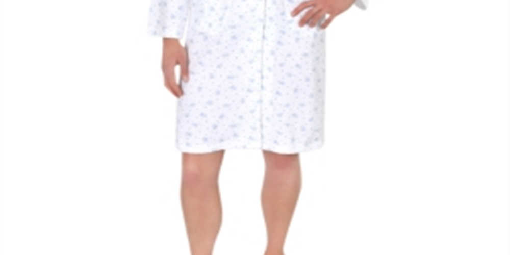 Miss Elaine Women's Floral Print Short Snap Robe White Size Medium