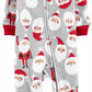 Carter's Kid's Print Santa Fleece Footie Gray Size NEWBORN