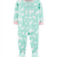 Carter's Toddler Girl's Cotton Footed Woodland Animals Pajamas Green Size 3T
