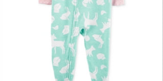 Carter's Toddler Girl's Cotton Footed Woodland Animals Pajamas Green Size 3T