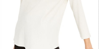 Eileen Fisher Women's Long Sleeve Scoop Neck Top White Size M