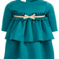 First Impressions Baby Girl's Scuba Ruffled Bow Dress Green Size 6-9 M