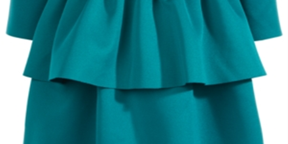 First Impressions Baby Girl's Scuba Ruffled Bow Dress Green Size 6-9 M