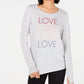 Ideology Women's Printed Long Sleeve Jewel Neck Top Gray Size X-Small