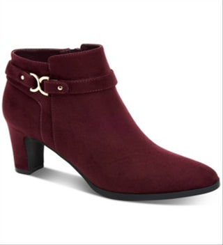 Charter Club Women's Pixxy Faux Suede Booties Dress Boots Wine Size 6M