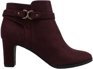 Charter Club Women's Pixxy Faux Suede Booties Dress Boots Wine Size 6M