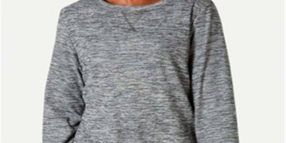 Karen Scott Women's Long Sleeve Spacedye Microfleece Top Pink Size L