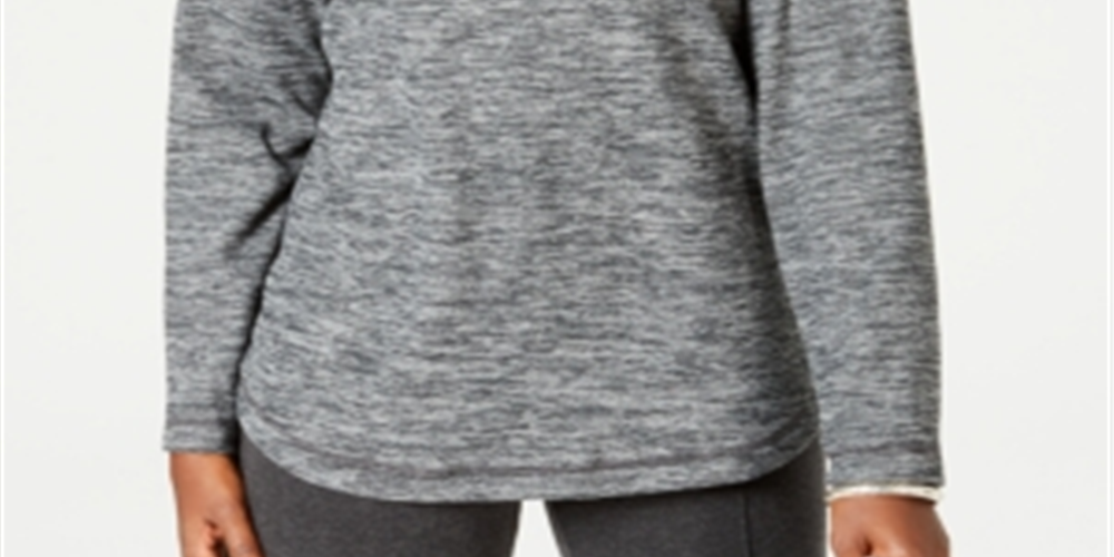 Karen Scott Women's Long Sleeve Spacedye Microfleece Top Pink Size L