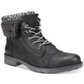 WHITE MOUNTAIN Womens Sandro Faux Leather Combat Boots Black 6 M