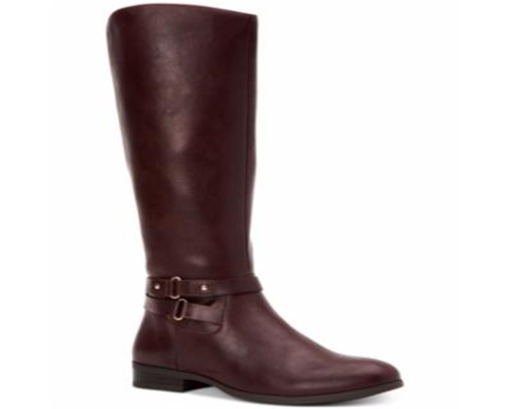 Style & Co. Womens Kindell Leather Closed Toe Mid-Calf Cold Weather Boots Wine Red Size 6